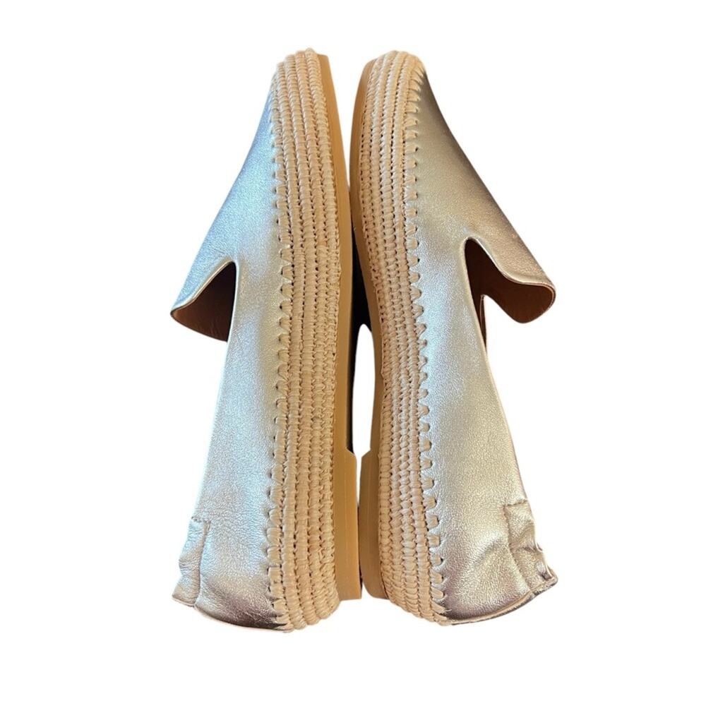 Clergerie Irmis Gold Leather Espadrille Flats Slip On NEW Size 8.5 - Picture 3 of 10